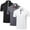 BlackGreyWhite, variant on 3 Pack Men's Polo Shirts Breathable Quick Dry Golf Polo Shirts Color Clash Collar Outdoor Sports Tee Tops with 3 Buttons