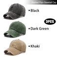 thumbnail image 4 of Miaocao 3 Pack Washed Plain Vintage Baseball Cap Cotton Adjustable Twill Bulk Low Profile Classic Dad Hat for Men/Women, 4 of 7