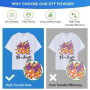 DTF Powder White - 500g/17.6 oz Digital Transfer Hot Melt Adhesive,Pre-treated transfer powder for all fabrics, DTF printing material,compatible with all DTF and DTG printers.