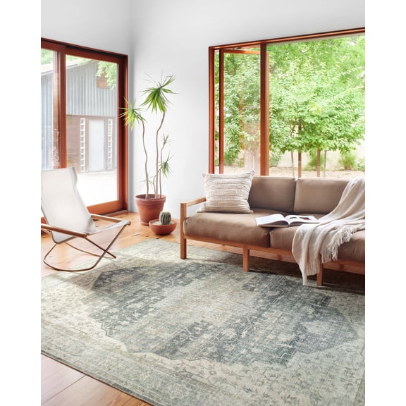 Loloi II Skye SKY-12 Charcoal / Dove Oriental Area Rug 7'-6" x 9'-6"