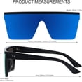 thumbnail image 4 of HAHDAXIA Square Oversized Sunglasses for Women Men Big Flat Top 2 pack Fashion Shield Large UV Protection Rimless Shades, 4 of 6