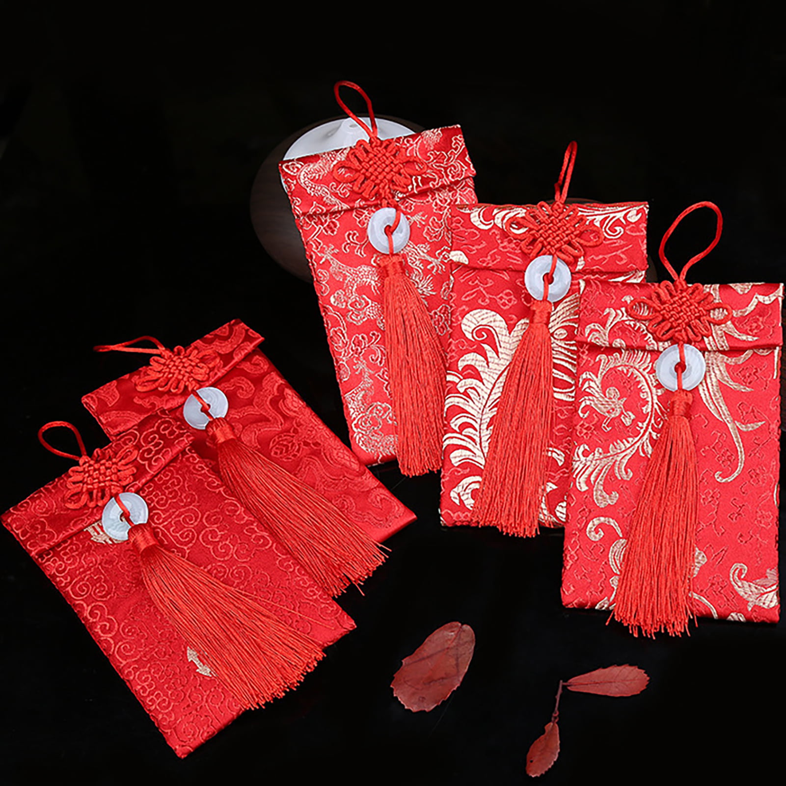 Propitious Clear Pattern Red Envelope Satin Auspicious Elegant Lucky ...