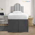 thumbnail image 2 of HNB Store Full XL Dorm Bed Skirt | 34"in Drop Pleated Dorm Bedskirt | Microfiber Made | Dark Gray, 2 of 7