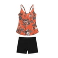 thumbnail image 3 of pstuiky Swimsuit for Women Print Crew Neck Plus Size Adjustable Strap Two Piece Swimwear Womens Swim Suits Two-Piece Sets Chest Support with Boy Shorts Swim Dress, 3 of 8