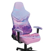 Xixirimido Gaming Chair Covers Slipcovers, 4-Piece Stretchable Elastic Computer Reclining Gaming Chair Seat Cover with Armrest Covers, Marble Pink Print