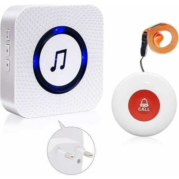 Wireless Emergency Call Button for Elderly, Alarm Bracelet with Sound Alert, Compatible with