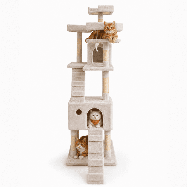 Torre Árbol Rascador Multinivel Poli Pets Rascador con Escalera