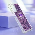 thumbnail image 3 of Glitter Case for Moto G 5G 2022, Bling Sparkle Floating Liquid Soft TPU Cushion Fashion Girly Women Girls Clear with Ring Holder Phone Cover for Motorola Moto G 5G 2022（Not 2021）  Purple, 3 of 12