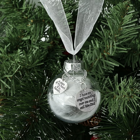 

SchSin Christmas Ornaments Feather Ball Round Clear Christmas Feather Ball Angel Memorial Christmas Pendant Decoration DIY Xmas Tree Hanging Pendant Plastic Ball Ornament Gifts for Mom Dad Baby 6CM
