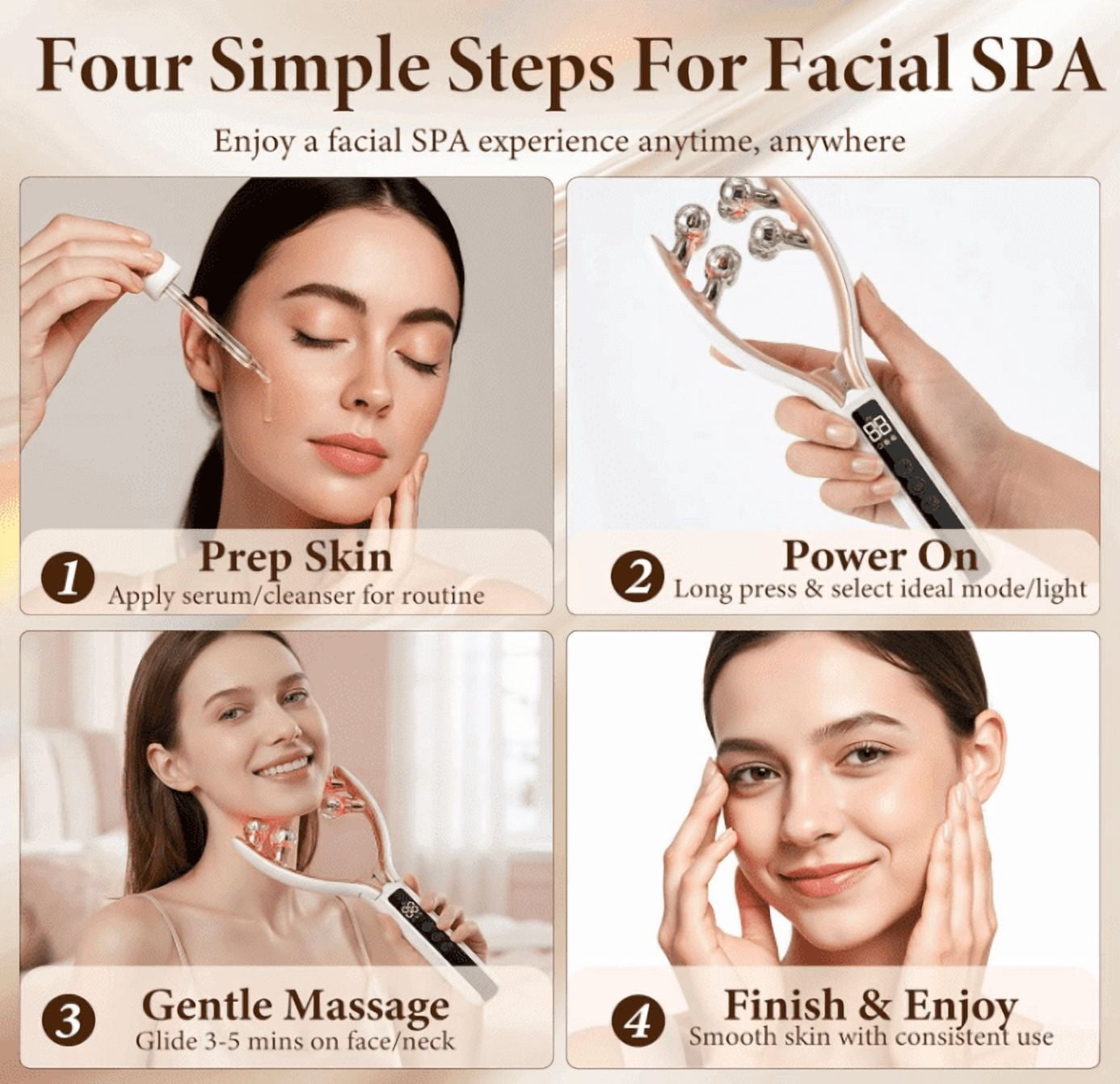 Facial massager tools, female facial roller skincare tools, rechargeable facial rollers for facial contour massage, facial, neck, arm and leg devices, portable household appliances