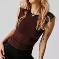 thumbnail image 2 of Camisa ajustada para mujer Camiseta sin mangas con cuello redondo Sin espalda Casual Slim Fit Traje de calle Hugtrwg Para estrenar, 2 of 9