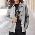 thumbnail image 2 of HAPIMO Rollbacks Knitted Cardigan for Women Casual Comfy Solid Button Down Jacket Girls Fall Fashion Tops Womens Pocket Lapel Collar Outwear Long Sleeve Gray XL, 2 of 6