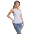 thumbnail image 2 of Women's High Neck Ribbed Tank Top 2-Pack Sleeveless Racerback Slim Fit Summer Casual White/Black Shirts, 2 of 7