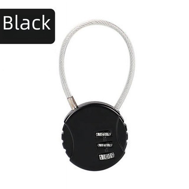 Candado de combinación de cable de acero con código de galleta de color candado para equipaje mochila bolsa de cosméticos estuche de lápices candado de dibujos animados