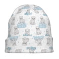 thumbnail image 7 of Xecao Playful Polar Bear Pals Print Beanie Knitted Hat for Men Women, Winter Fashion Knit Cuffed Caps Unisex, 7 of 7