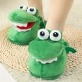 thumbnail image 5 of Pantuflas de algodón de felpa de cocodrilo que pueden bailar y abrir la boca. Pantuflas creativas y divertidas, de unos 25,5 cm de largo., 5 of 5