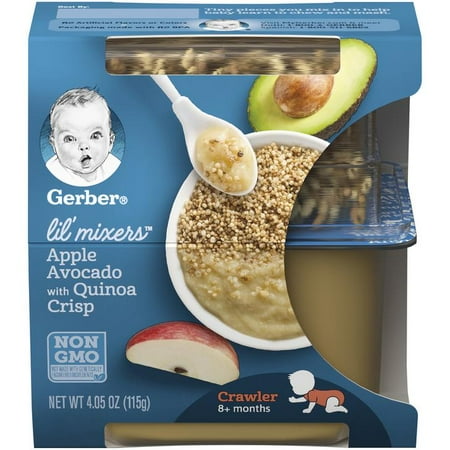 Gerber Lil' Mixers, Apple Avocado with Quinoa Crisp, 4.05 oz Container (Pack of