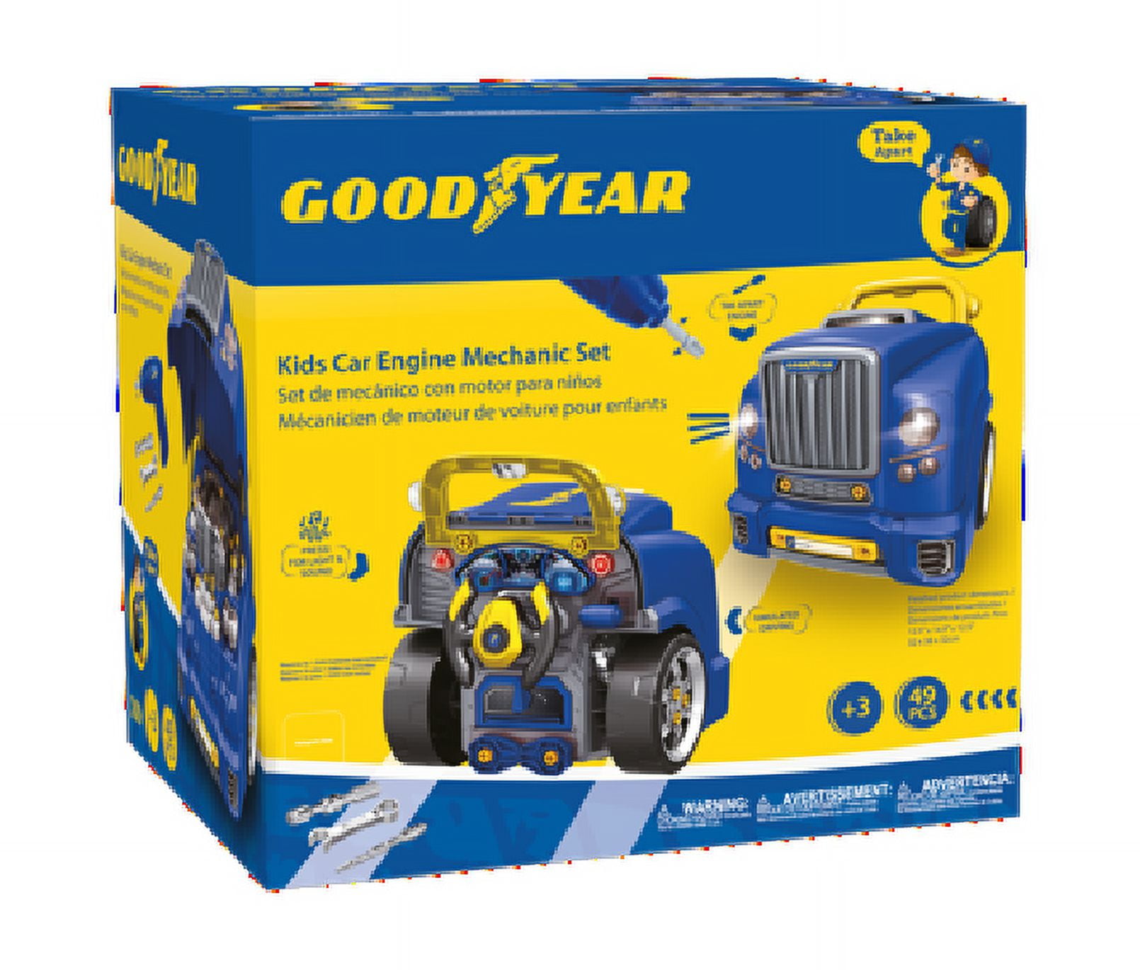 Goodyear Kids Car Engine Mechanic Repair Take Apart Playset, Multicolor, for Toddlers 3+