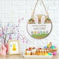 thumbnail image 5 of COM1950s Easter Door Hanger,Wooden Easter Sign with Rabbit and Egg Designs,Spring Holiday Decoration for Home and Wall,Hand-Painted Festive Ornament, 5 of 7