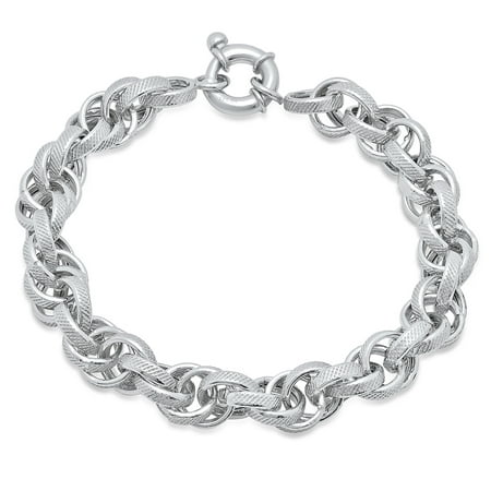 Pori Jewelers Sterling Silver Double Rolo Chain Bracelet