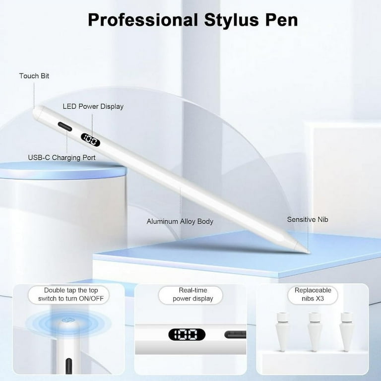 Kapasocap iPad Stylus Pen with 3 Replaceable Tips, for iPad Kapasocap iPad Stylus Pen with 3 Replaceable Tips, for iPad