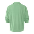 thumbnail image 4 of Mens Casual Knit Polo Collared Sweaters Business Fall Winter Long Sleeve Solid Color Color versatile Top Light Green M, 4 of 4