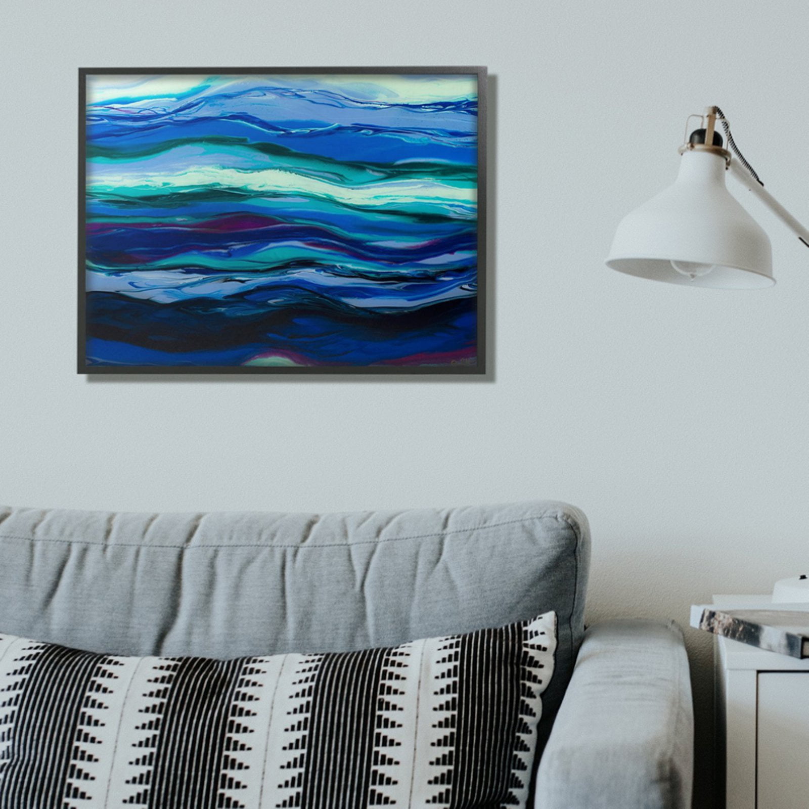 the stupell home decor collection acrylic resin shadow twilight movement abstract oversized stretched canvas wall art, 24 x 1.5 x 30