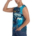 thumbnail image 3 of Pofeuu Blue Iceberg Leaf Wolf Print Men's Muscle T-Shirt, Sleeveless, Muscle Tank, Classic Muscle Tee Top For Men Casual Sleeveless Muscle T-Shirt Trendy Clothes-XX-Large, 3 of 7