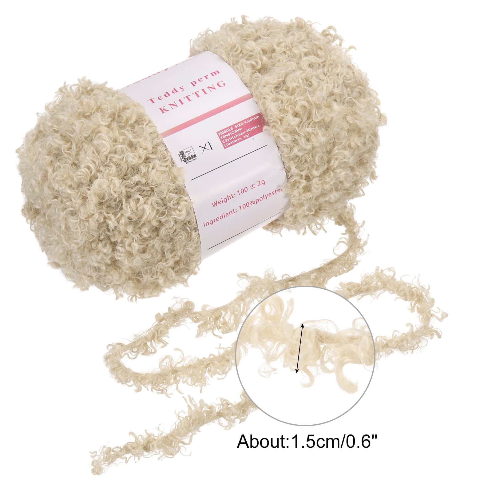 3 Skeins Eyelash Yarn Polyester Yarn Fur Soft Fluffy Chunky Yarn Fuzzy Eyelash Yarn Cream White for Crocheting Knit DIY Clothes Bag - 55Yard/50m, 3.53oz x 3