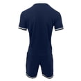thumbnail image 6 of JUUYY Men's Tracksuits 2 Piece Sets Casual Loose Fit Striped Crew Neck Short Sleeve Tee Shirt Shorts Set Sports Athletic Outfit Navy XXXL, 6 of 8
