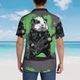 thumbnail image 6 of Balery Rock Guitar Guinea Pig Print Men's Hawaiian Shirts Short Sleeve Beach Shirt Relaxed Fit Vacation Button Down Shirts-Large, 6 of 9