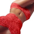 thumbnail image 4 of Conjunto de lencería de encaje floral encantador para mujer, sujetador, bragas, ropa interior, ropa de dormir, rojo, L Vogacara XX000203-09, 4 of 7