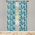 thumbnail image 5 of Ambesonne Leaves Window Curtains, Exotic Brazilian Foliage, Each 28" W x 63" L, Aqua Dark Teal and White, 5 of 5