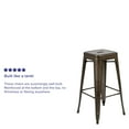 thumbnail image 5 of Flash Furniture 30" High Metal Indoor Bar Stool with Wood Seat in Gun Metal Gray - Stackable Set of 4, 5 of 14