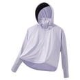 thumbnail image 4 of Penkiiy Kids UPF50 + Camisa de sol Chicas Fit Ropa de protección solar Sudadera atlética con capucha con agujeros en los pulgares 8 Años Púrpura, 4 of 5