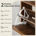thumbnail image 4 of 2-Tier Slatted Shoe Storage Cabinet, Narrow Freestanding Shoe Organizer with Pull-Down Doors, Shoe Rack Cabine, 4 of 5