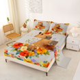 thumbnail image 2 of Manfei Cute Capybara Bed Sheets,Kawaii Wildflowers Print Full Size Sheets,Multicolor,4pcs,1 Flat Sheet, 1 Fitted Sheet and 2 Pillowcases, 2 of 6