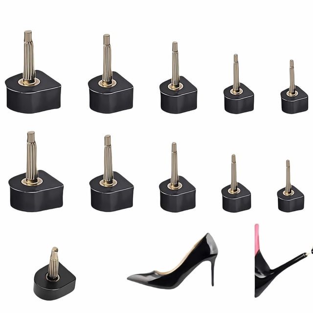Puntas de repuesto para tacón RyanDesign, 10 pares, tipo U, negras