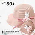 thumbnail image 3 of Sombrero de 56-58cm de circunferencia para mujer, sombrilla de verano para exteriores, sombrero con protección solar, sombrero de paja transpirable, conjunto de sombrero de playa y bolsa de paja, 3 of 5
