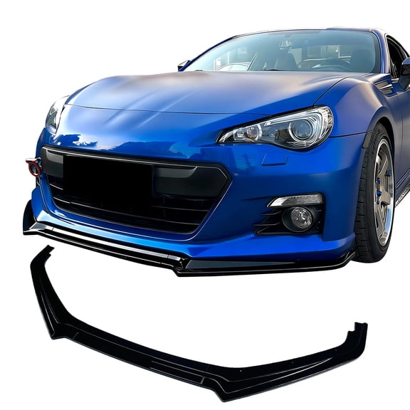 Ikon Motorsports Front Bumper Lip Fits 2013-2016 Subaru BRZ CS Style Gloss Black PP Add on Air Dam Chin Spoiler Protector Splitter 3PCS
