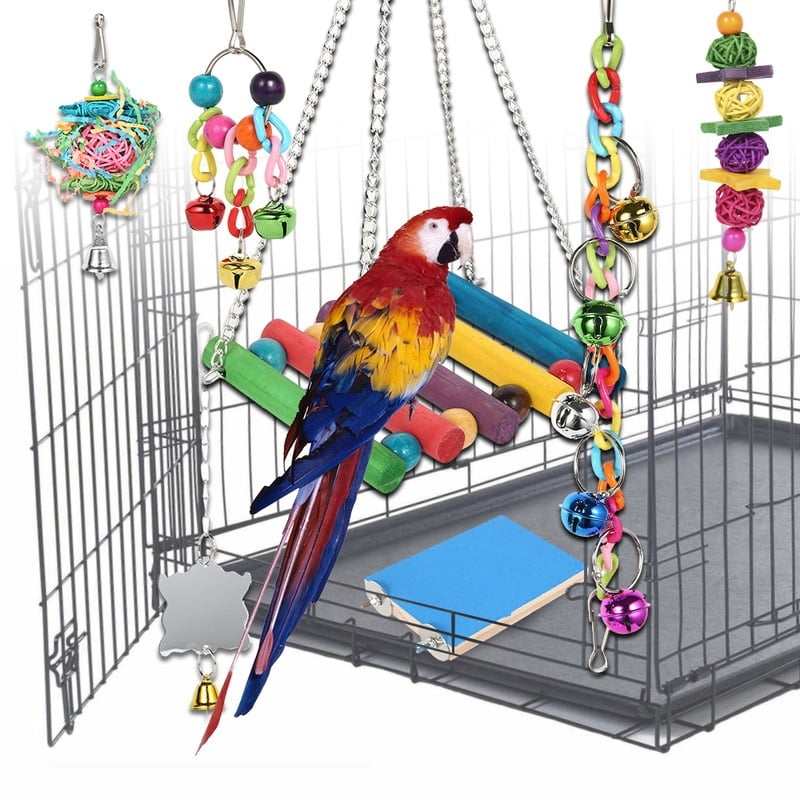 bird swing with mirror