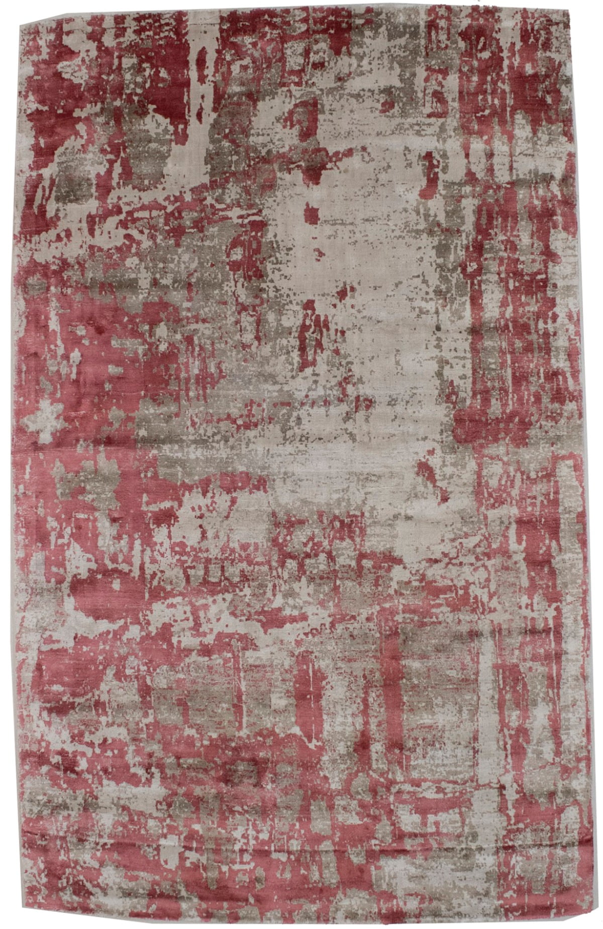 Distressed Rose Red Floral 5X8 Hand-Loomed Modern Rug - Walmart.com