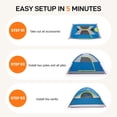 thumbnail image 6 of JIOABL 2 Person Dome Camping Tent with Rainfly, Waterproof Polyester, Ventilated Windows and Skylights, Easy Setup, Portable, Green, 6 of 8