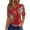 Deep Red, variant on Women's Patriotic 250th Anniversary USA Shirt V-Neck Button American Flag Print Short Sleeve T-Shirts