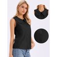 thumbnail image 2 of DARING DIVA Women's Button-Down Peter Pan Collar Tank Tops XL Black, 2 of 6