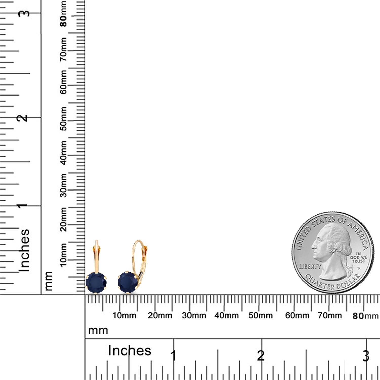 Gem Stone King 14K Yellow Gold 6MM Round Birthstone Gemstone Leverback Dangle Earrings for Women