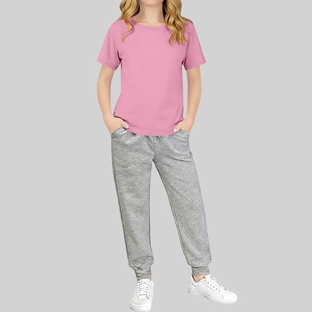 Conjuntos de blusas y camisas de cuello redondo y manga corta Zhongda Conjunto de manga corta para niños Pantalones de manga corta de verano Conjunto de dos piezas Ropa para niños de color sólido Pant