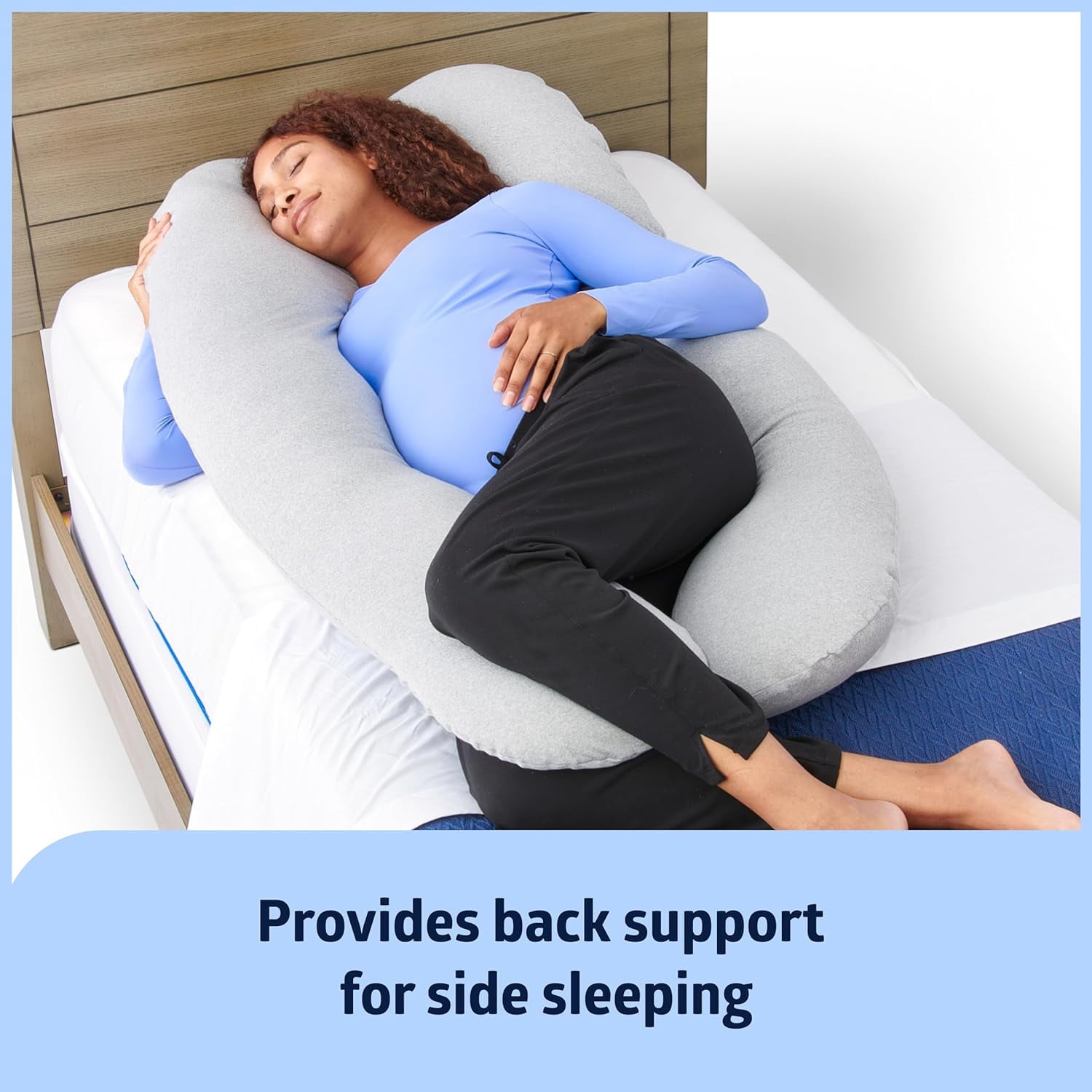 Medline Maternity Body Pillow, Pregnancy Pillow for Sleeping, U-Shape, Gray