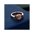 thumbnail image 3 of Gem Stone King 1.97 Ct Oval Red Tiger Eye Black Onyx 18K Rose Gold Plated Silver Ring, 3 of 4