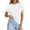 White, variant on PRETTYGARDEN Womens Summer Tops Spring Casual Rolled Short Sleeve Basic Tees Crew Neck Work Shirts Fashion Clothing